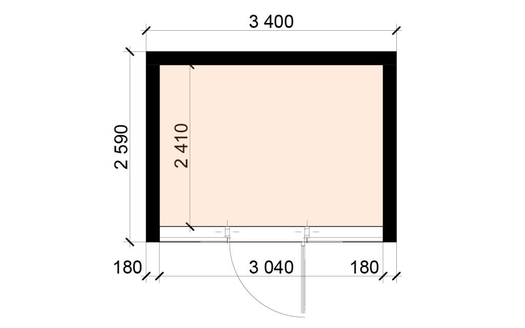 Floorplan Garden Base model 3400х2590